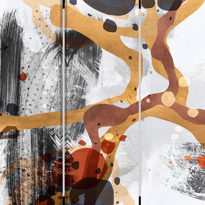 72 Inch 3 Panel Canvas Room Divider with Splash Print