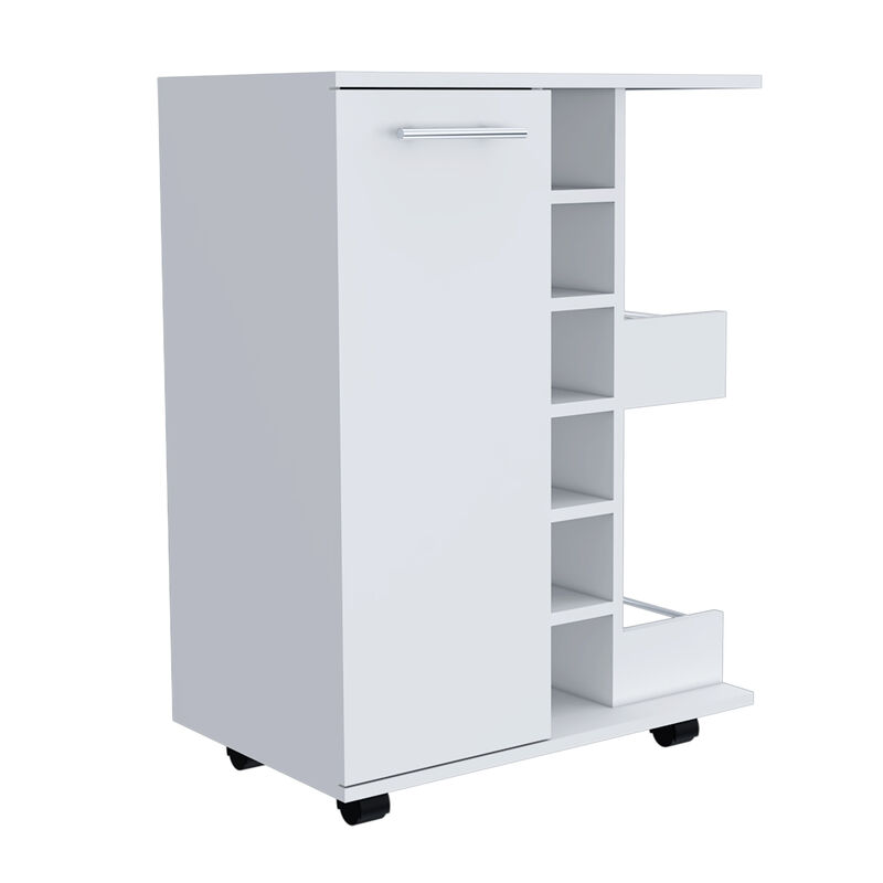 Bar Cart Wells, Living Room, White