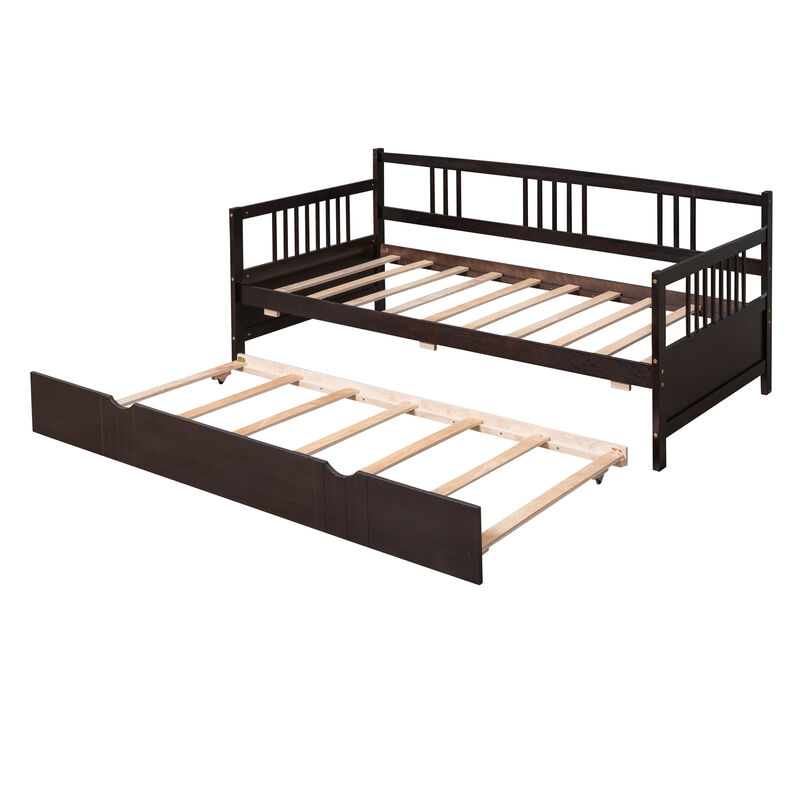Merax Daybed Wood Bed with Twin Size Trundle