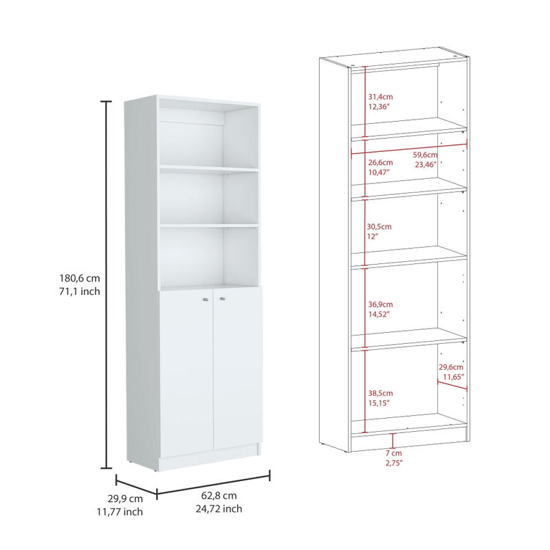 Veta 2 Piece Living Room Set with 2 Bookcases, White