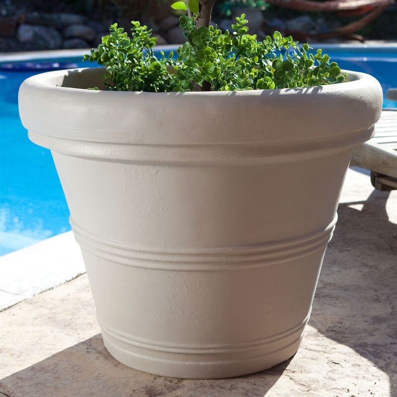 QuikFurn 12-inch Diameter Poly Resin Round Planter