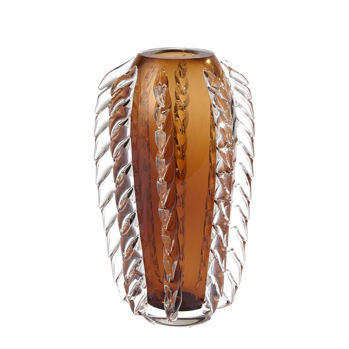 Fringe Vase-Brown