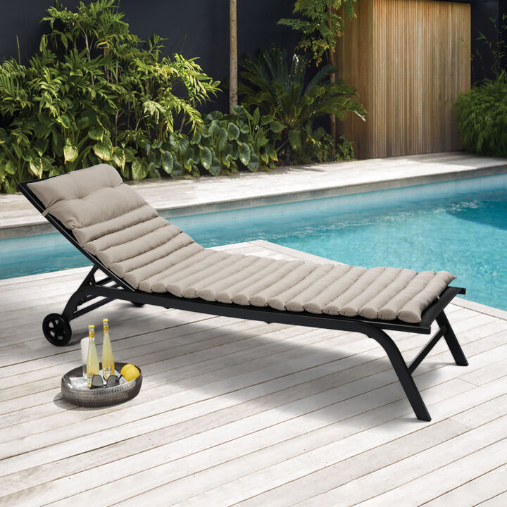 Outdoor Lounge Chair Cushion Set - KHAKI