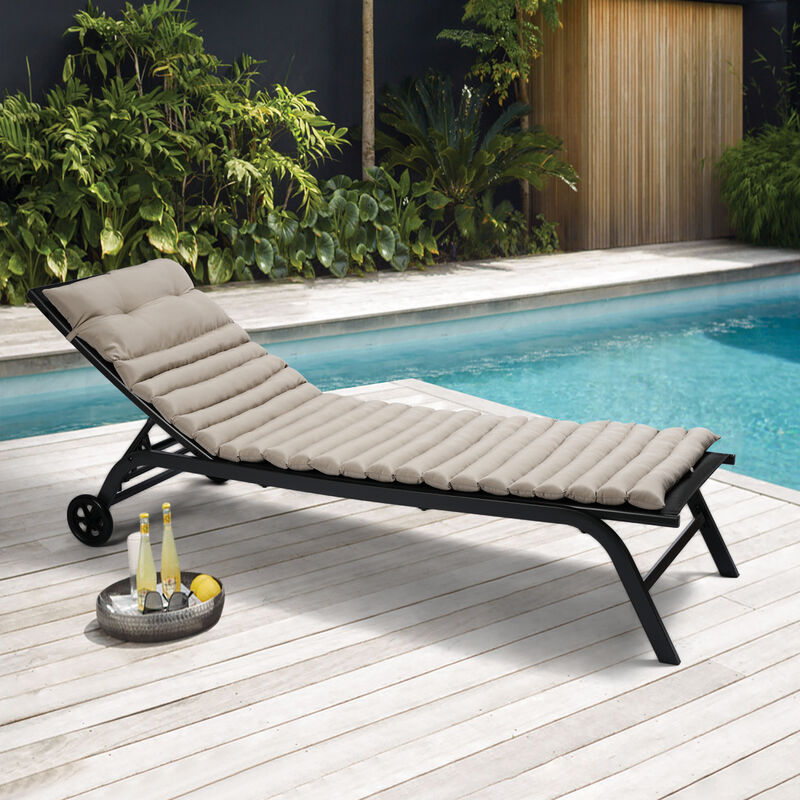 Outdoor Lounge Chair Cushion Set - KHAKI