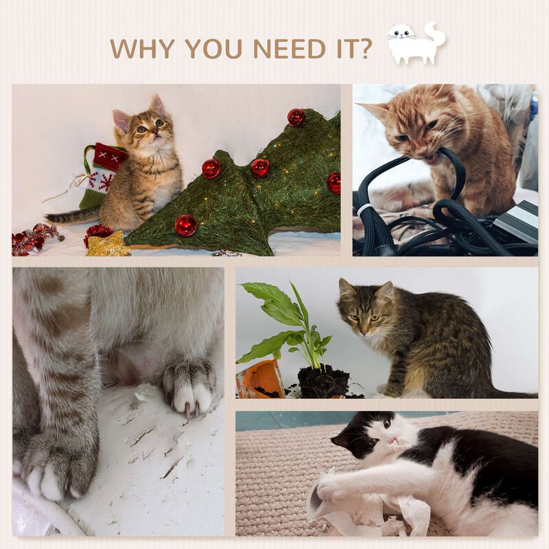 Beige Cat Playground: Wall Shelves with Hammock & Scratching Post