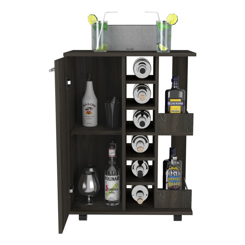 Bar Cart Wells, Living Room, Espresso