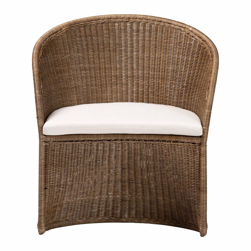 bali & pari Kintamani Bohemian Greywashed Rattan Accent Chair