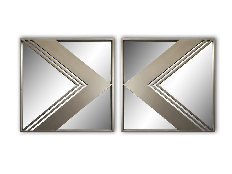 set of 2pcs metal wall decorative mirrors