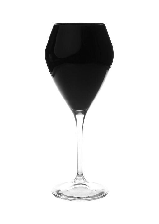 Set of 6 White V-Shaped Wine Glasses with Clear Stem