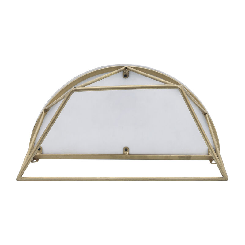16" Demilune Wall Shelf, White