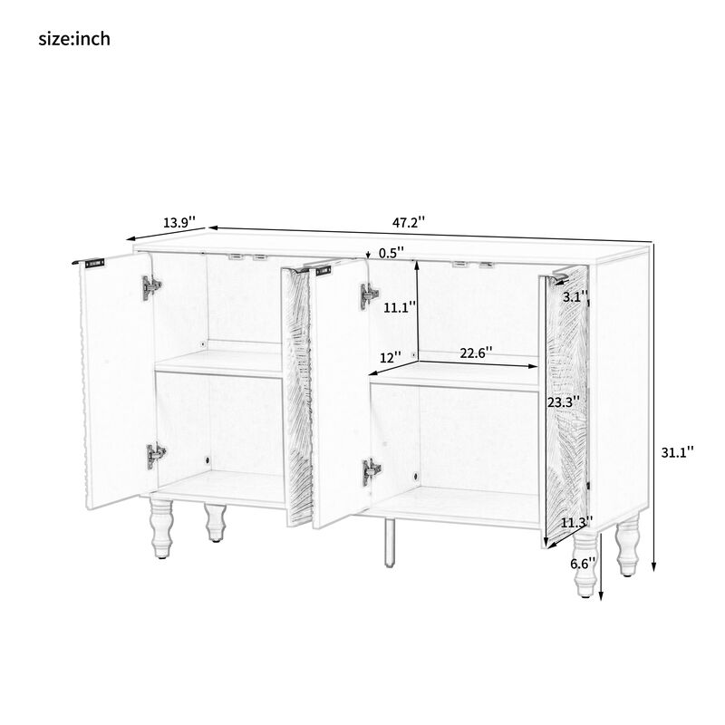 Merax Solid Wood Modern TV Stand Media Console