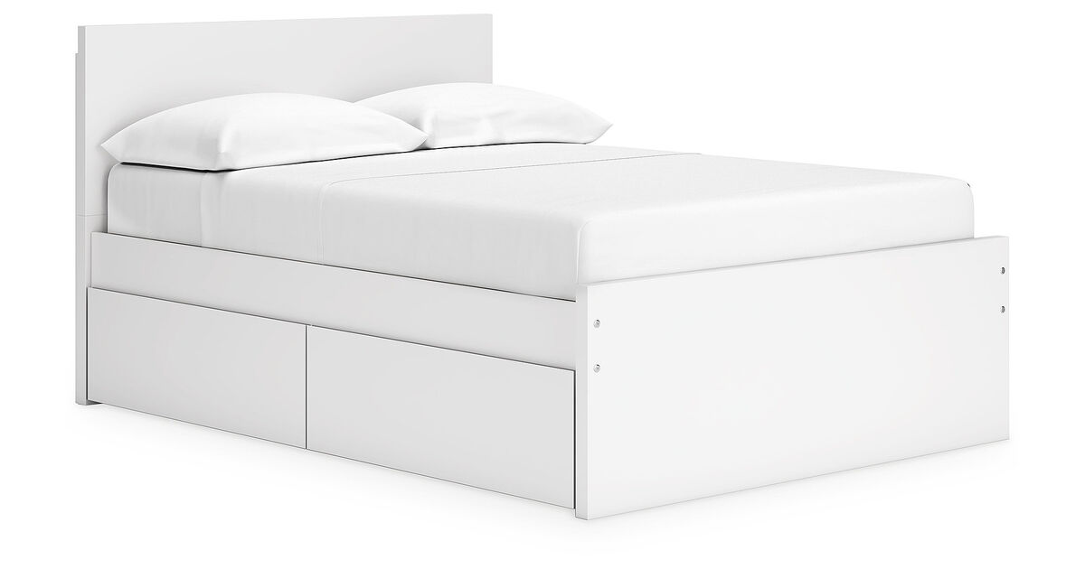 Onita Panel Platform Bed with 2 Side Storage with Headboard
