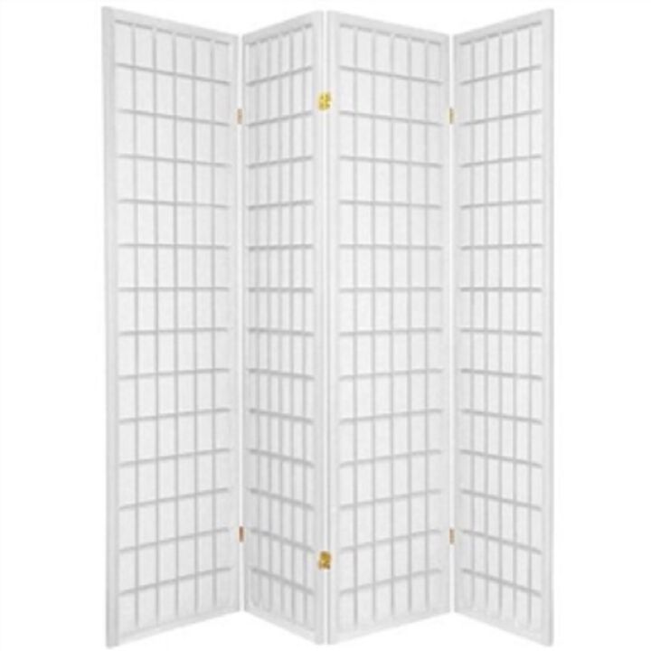 4-Panel Wooden Shoji Privacy Screen – Japanese-Style Folding Room Divider