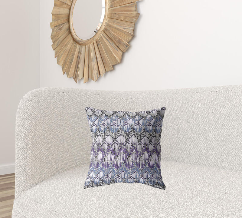 Hivvago 18"Blue Gray Hatch Zippered Suede Throw Pillow