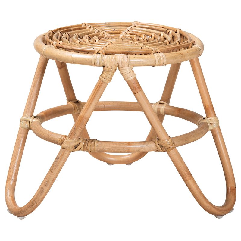 Baxton Studio Jacinda Modern Bohemian Natural Brown Rattan End Table