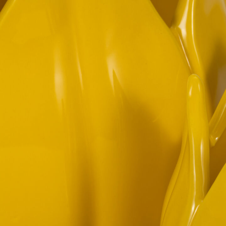 S/2 Yellow Petal Stone Plntrs