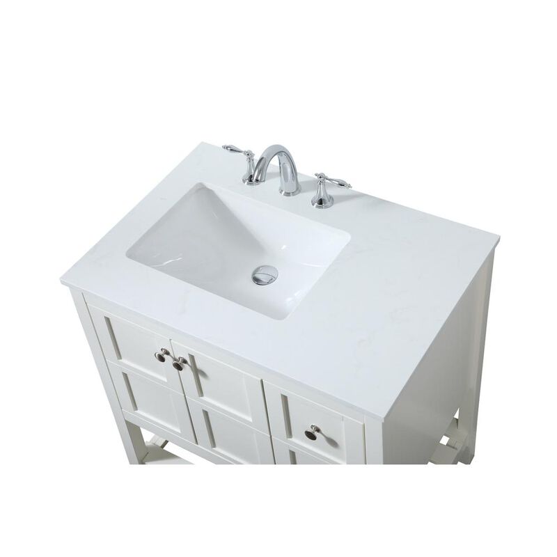 Elegant Kitchen and Bath 32 inch Single bathroom vanity in white