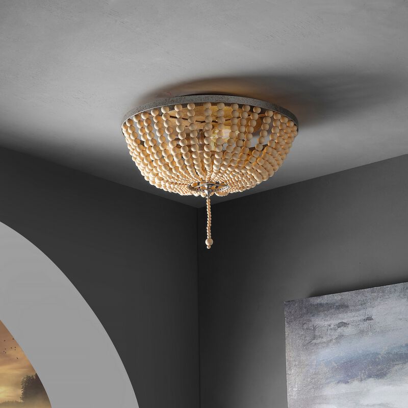 Allison Wood Beaded/Metal LED Flush Mount