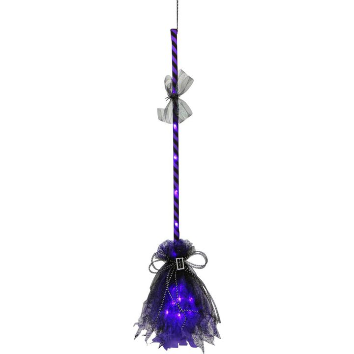 Haunted Hill Farm 35 Purple Light up Broom