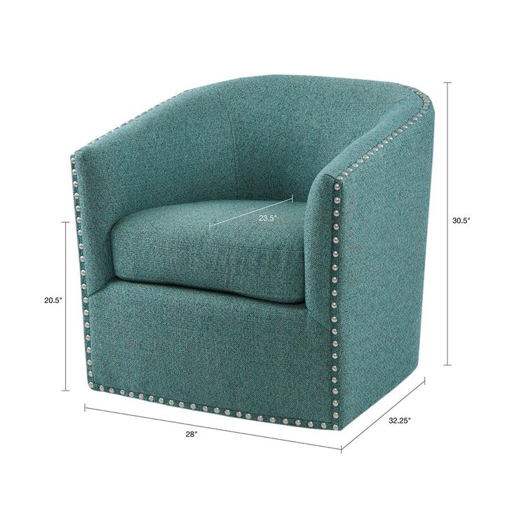 Belen Kox Indigo Teal Swivel Chair, Belen Kox
