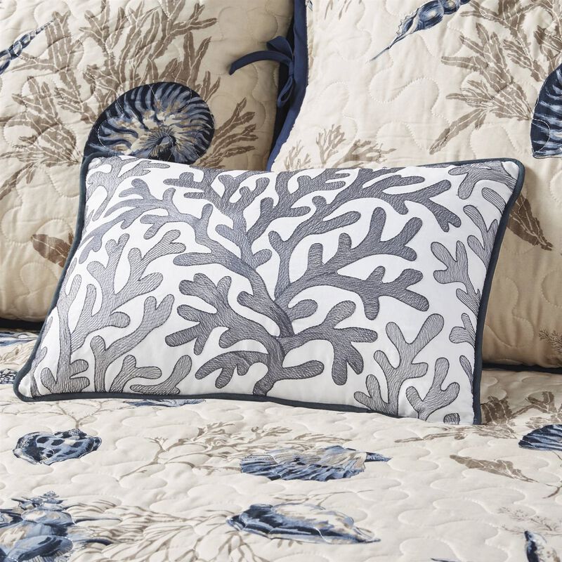 Coastal 6-Piece Reversible Daybed Cover Set – Nautical Sea Shells & Coral Print