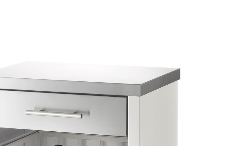 Rolling kitchen cart with Stainless Steel top, Fifty-Fifty