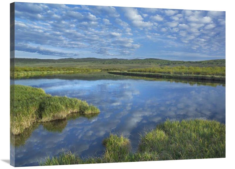 Clouds reflected in the Green River, Bridger-Teton National Forest, Wyoming-Canvas Art-40x30