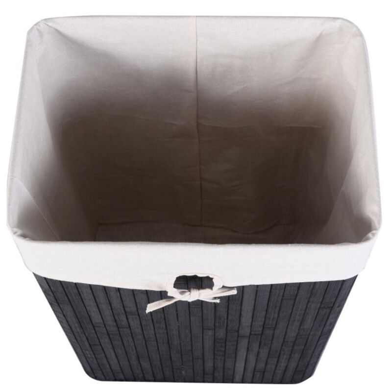 Hivvago Rectangle Bamboo Hamper Laundry Basket Washing Cloth Bin Storage Bag Lid 3 color