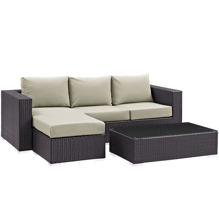 Modway - Convene 3 Piece Outdoor Patio Sofa Set