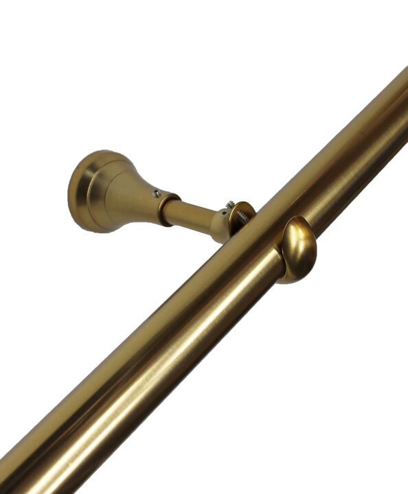 Linen Avenue Single Rod Decorative Bracket Round, 2 Pack Brass