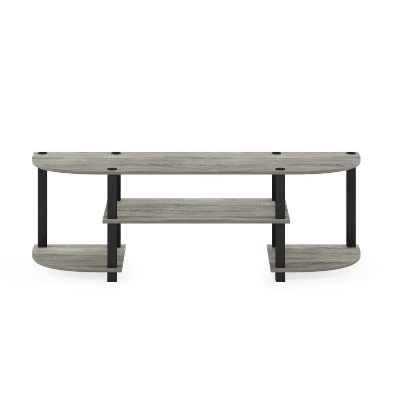 Furinno Furinno 11058GYW/BK Turn-S-Tube Wide TV Entertainment Center, Oak Grey/Black