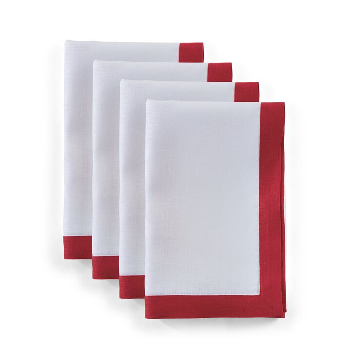 Solino Home 100% Pure Linen Cloth Napkins 20 x 20 Inch Set of 4 | Classic Dinner Napkins