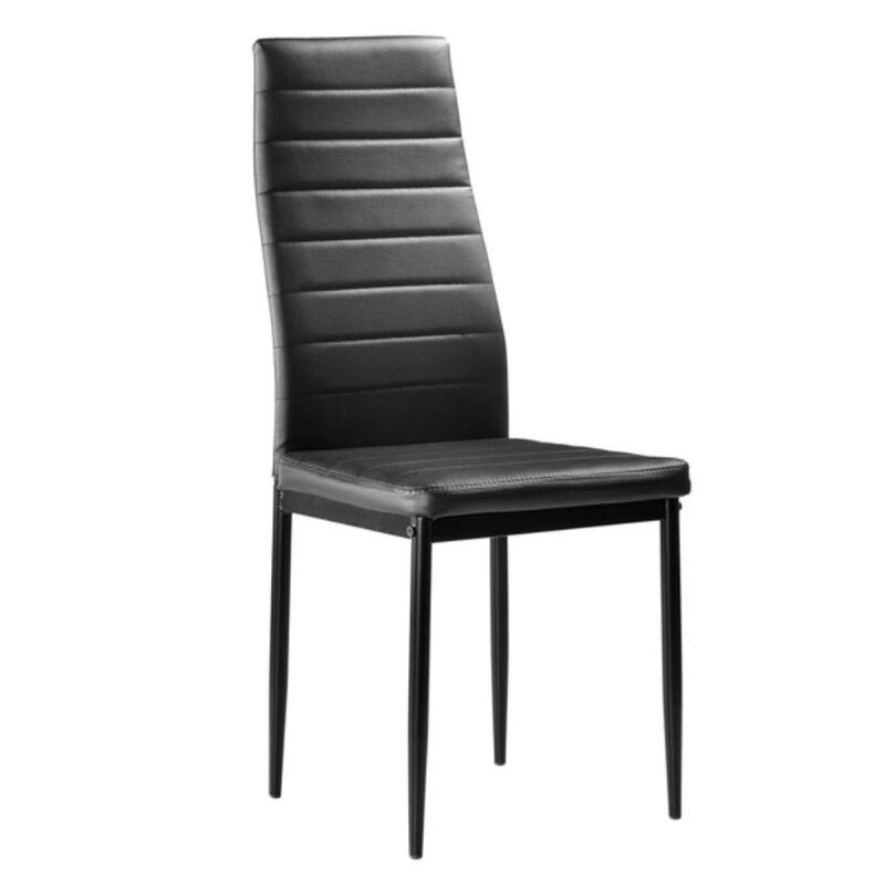 Elegant High Backrest Dining Chairs Assembled with Striped Texture & Modern Design