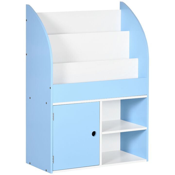 Blue Kids' Organizer: Freestanding Bookshelf & Toy Storage Cabinet