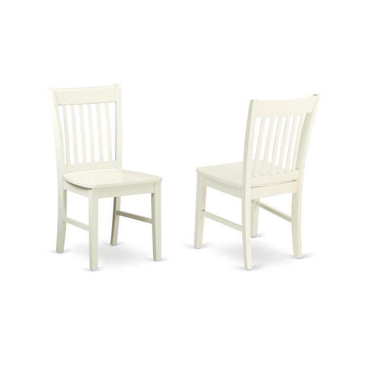 East West Furniture Dining Room Set Linen White, HLNO5-LWH-W