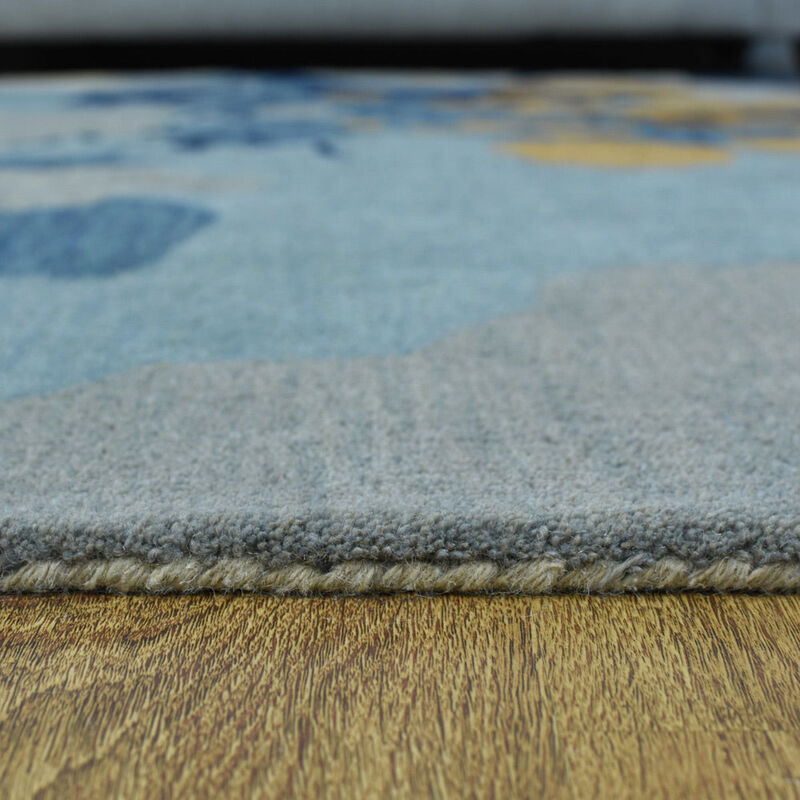 RUGSOTIC CARPETS HAND TUFTED WOOL ECO-FRIENDLY AREA RUGS  - 5'x8', Rectangle Shape, Multicolor, Abstract Modern Design, High Pile Thick Handmade Area Rugs for Living Room, Bed Room (K00S18)