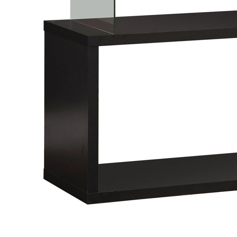 Asymmetrical Snaking Wooden Bookcase