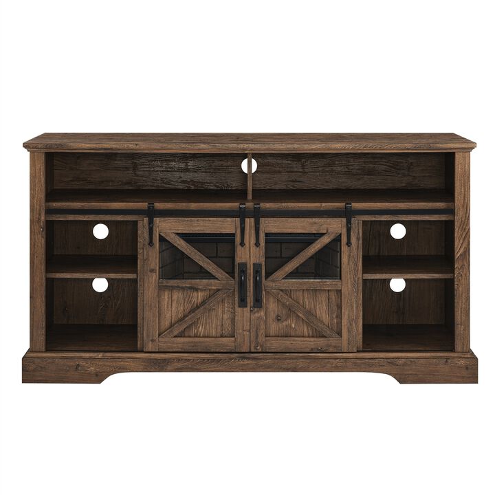 MONDAWE 60 Inch Electric Fireplace  Entertainment Center With Door Sensor