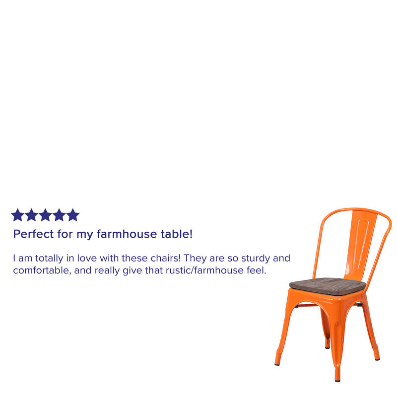 Metal/Wood Colorful Restaurant Chairs