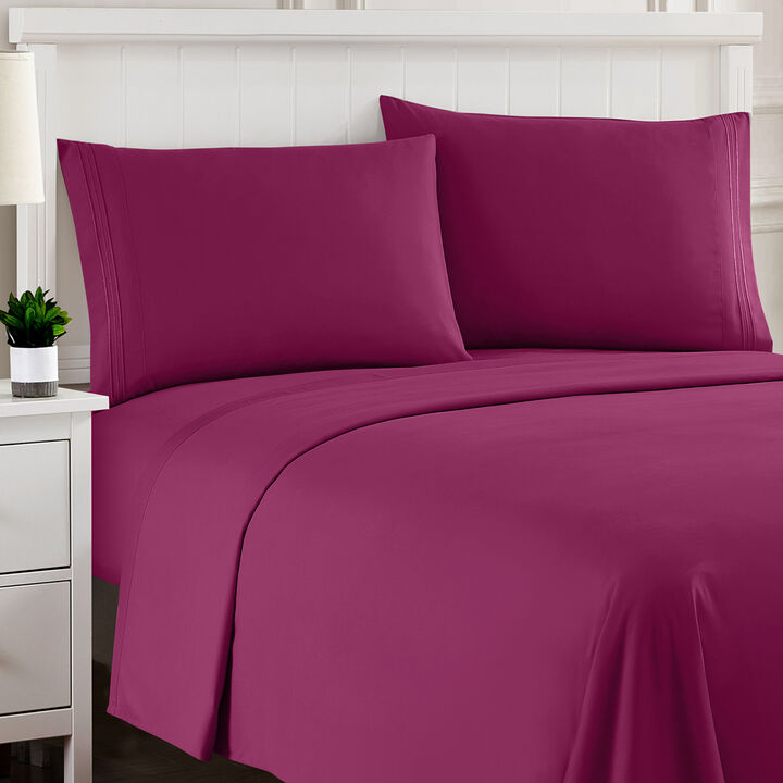 5 Piece Sheet Set, Ultra Soft 1800 Series Collection - Split King, Royal Blue