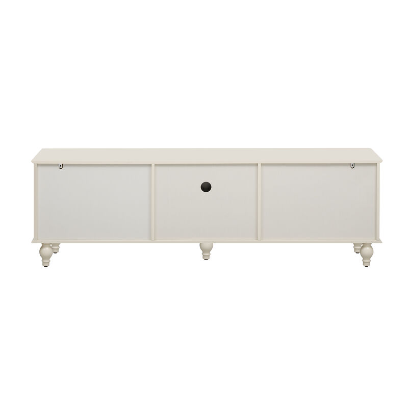 Merax TV Stand with Fluted Glass Doors