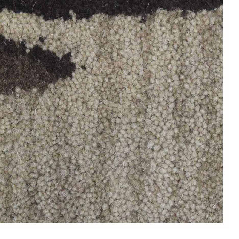 RUGSOTIC CARPETS HAND TUFTED WOOL ECO-FRIENDLY AREA RUGS  - 9'x12', Rectangle Shape, Light Brown, Floral Modern Design, High Pile Thick Handmade Area Rugs for Living Room, Bed Room (K00905)