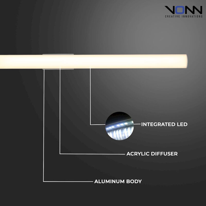 VONN Lighting Integrated AC LED ADA Compliant Bathroom Wall Lighting Fixture in White