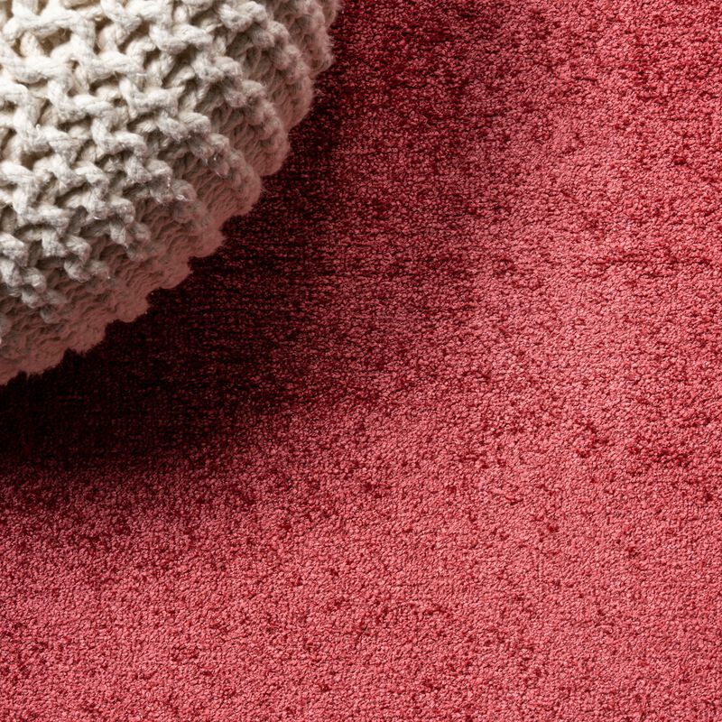Haze Solid Low-Pile Red Area Rug