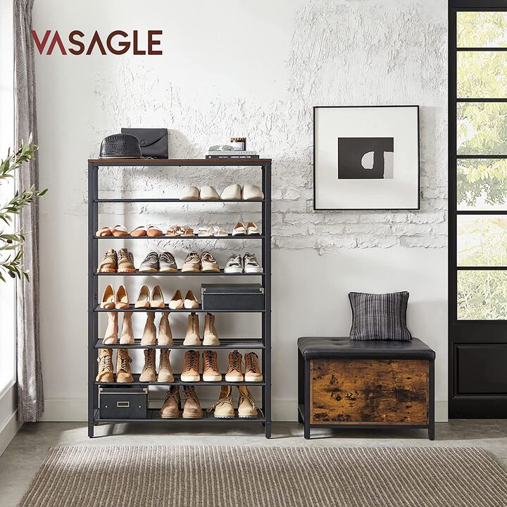 Shoe Storage Rack with 4 Mesh Shelves and Large Surface for Bags - Entryway Organizer