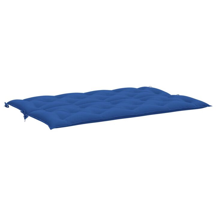 Claire Outdoor Cushion for Bench, 59 Inch, Blue Tufted Oxford Fabric - Benzara