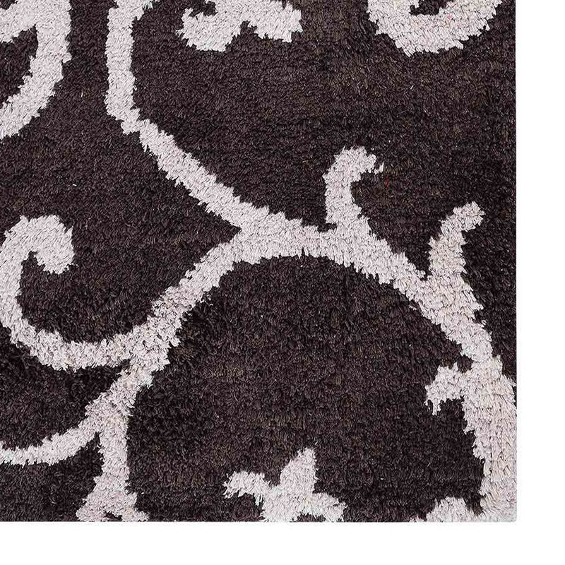 Rugsotic Carpets Hand Knotted Silk 3'x5' Area Rug Contemporary Brown Beige NS3313