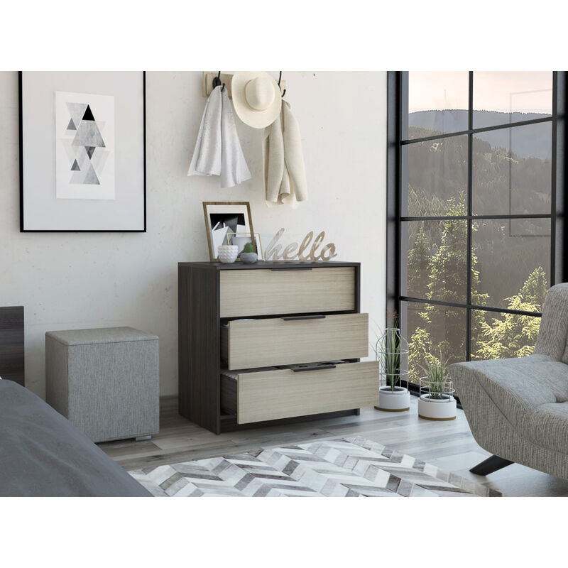 Kaia 3 Drawers Dresser, Superior Top - Black Pine
