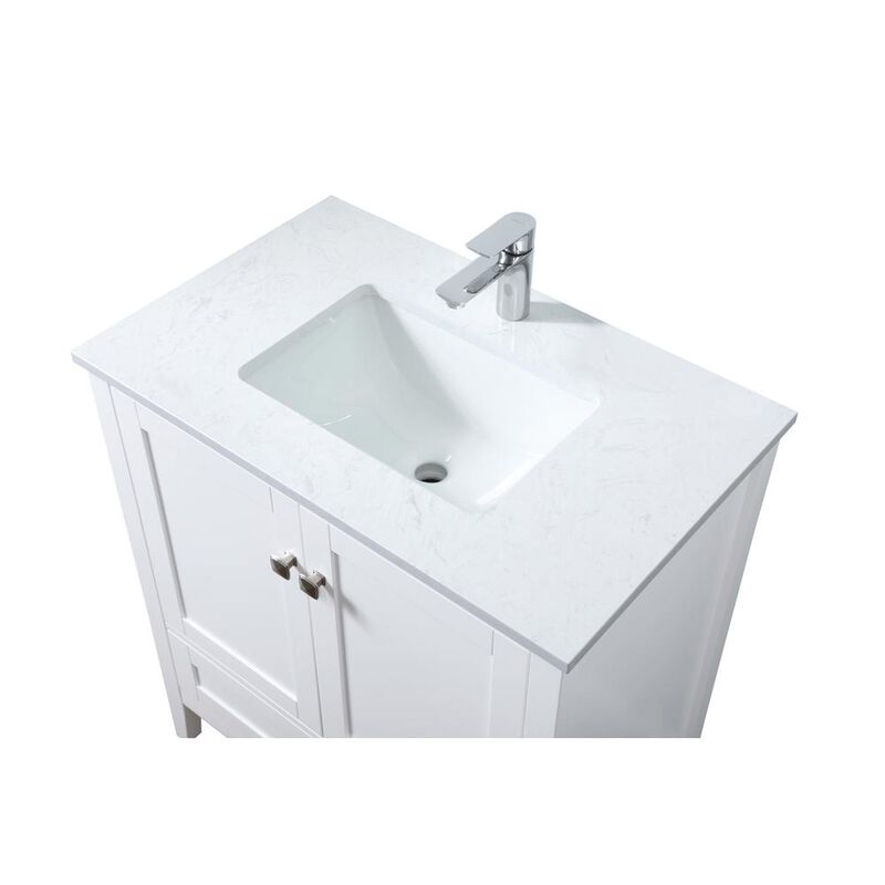 Elegant Kitchen and Bath 30 Inch SIngle Bathroom Vanity In White