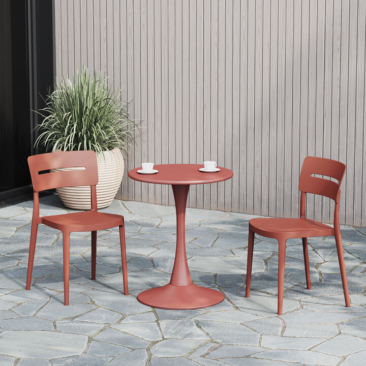 WestinTrends Outdoor Modern Stackable Plastic Patio Dining Chairs (Set of 2)